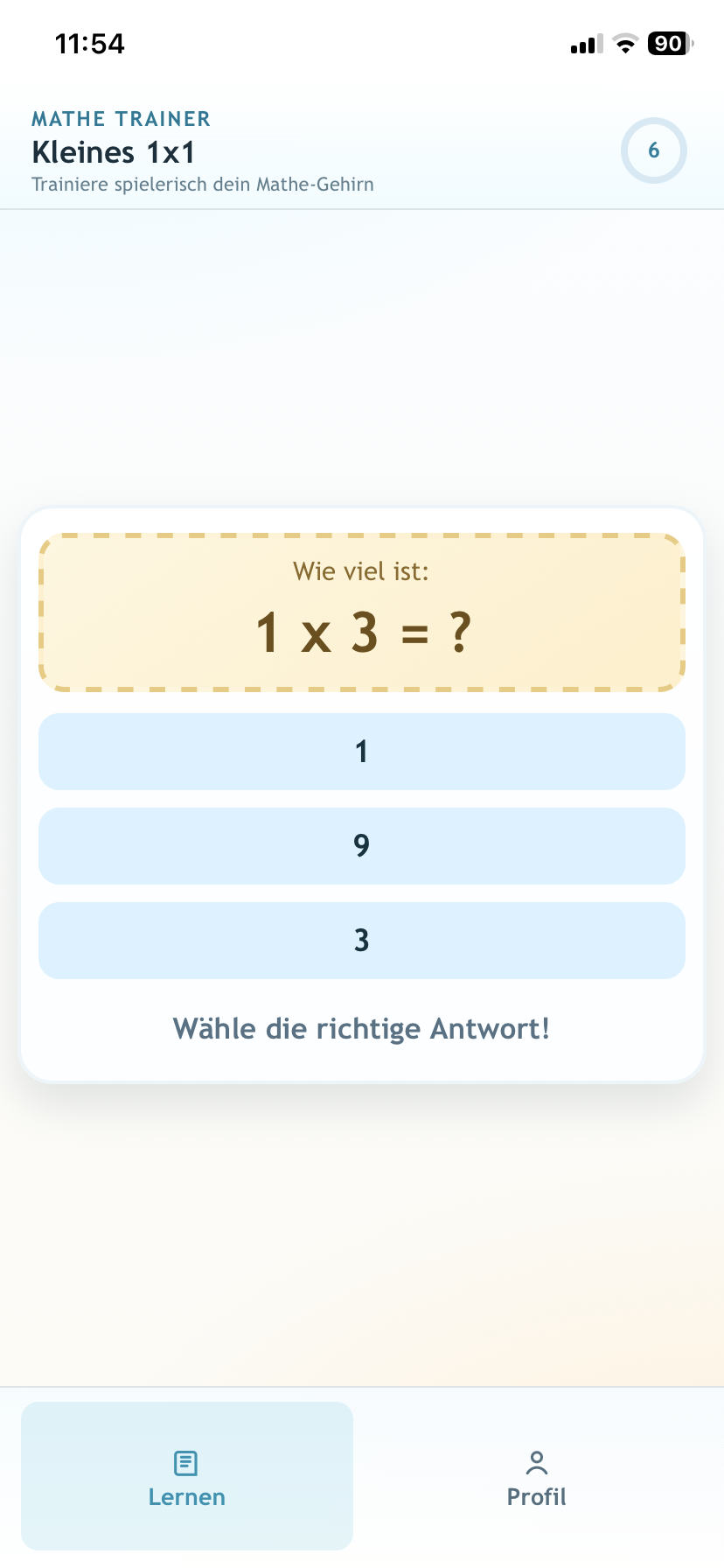 Die GUI der App als Progressive Web App.
